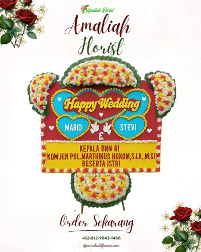 Karangan Papan Bunga Pernikahan di Rabadompu Timur
